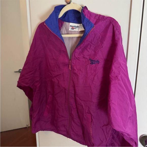 VINTAGE Reebok Purple Windbreaker Athletic Jacket - Picture 4 of 5